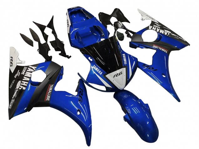 2003-2004 Blue White Glossy Black Yamalube Yamaha YZF R6 Motorcycle Fairings Australia