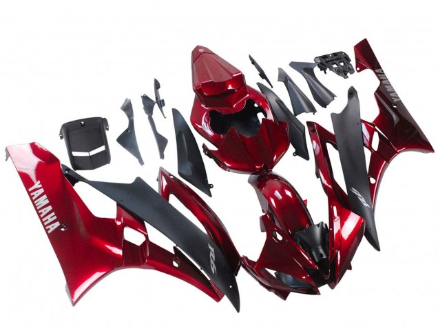 2006-2007 Red Matte Black Yamaha YZF 600 R6 Motorcycle Fairing Australia