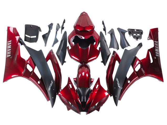 2006-2007 Red Matte Black Yamaha YZF 600 R6 Motorcycle Fairing Australia