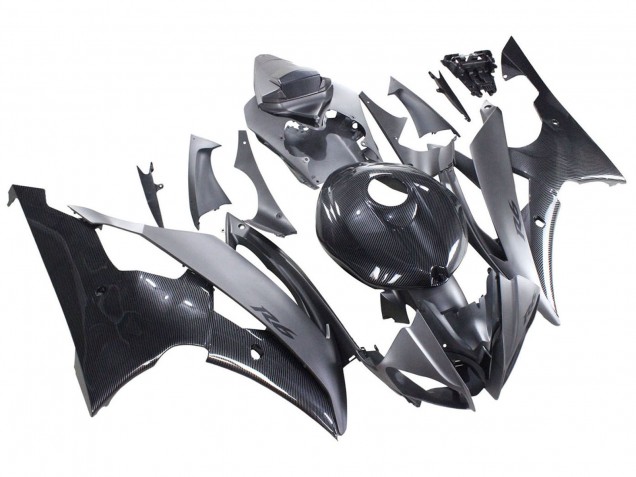 2008-2016 Grey Black Carbon Fiber Style Yamaha YZF 600 R6 Motorcycle Fairings Australia