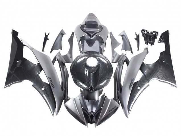 2008-2016 Grey Black Carbon Fiber Style Yamaha YZF 600 R6 Motorcycle Fairings Australia