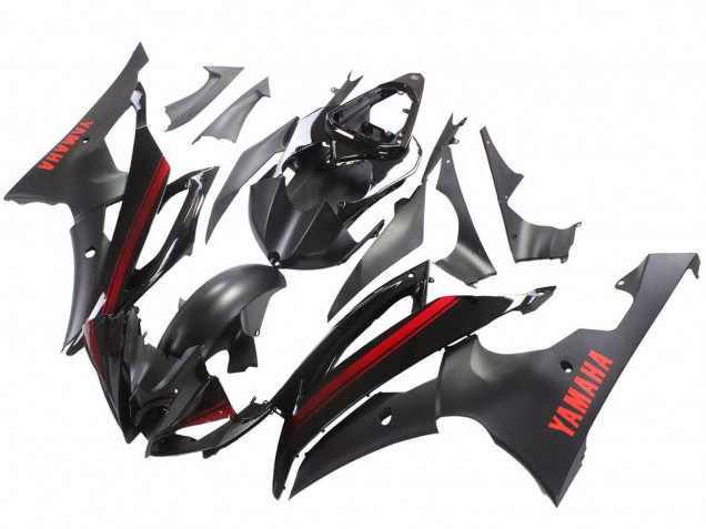 2008-2016 Glossy Black Matte Black Red Stripe Yamaha YZF 600 R6 Motorcycle Fairings Australia