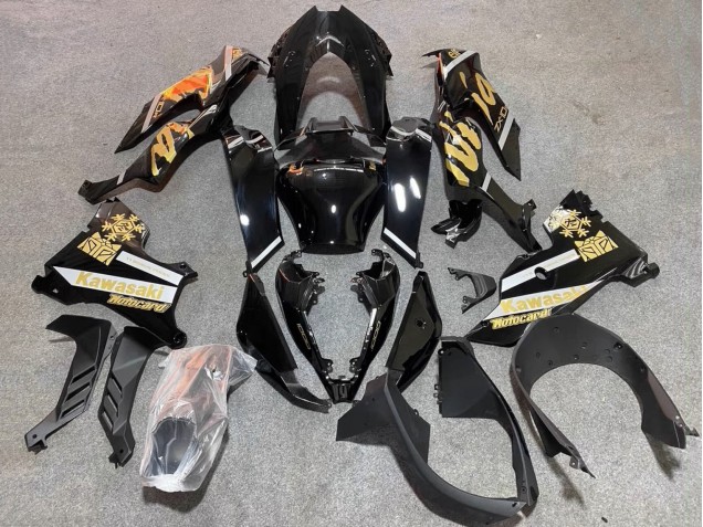 2021-2025 Glossy Black Gold Elf Snow Kawasaki ZX10R Motorcycle Fairings Australia