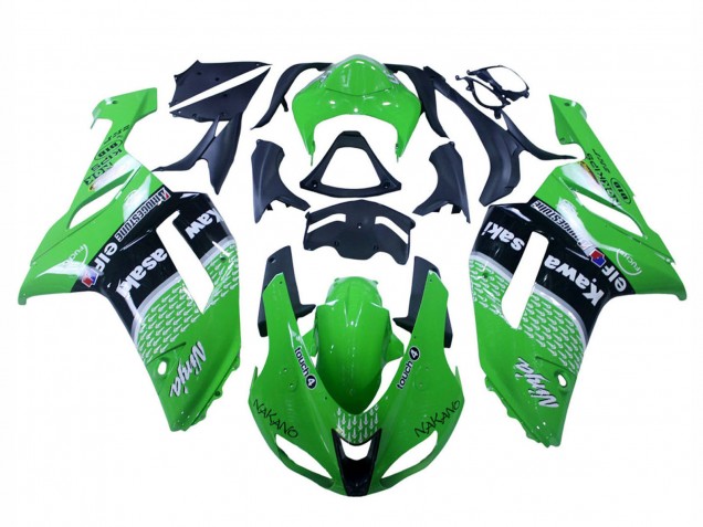 2007-2008 Green Black Ninja Kawasaki ZX6R Motorcycle Fairings Australia