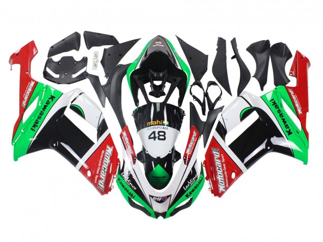 2007-2008 Green Red Kawasaki ZX6R Motorcycle Fairings Australia
