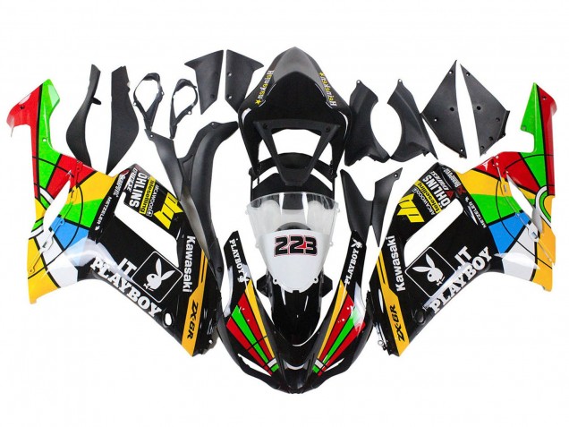 2007-2008 Colorful Playboy 223 Kawasaki ZX6R Motorcycle Fairings Australia