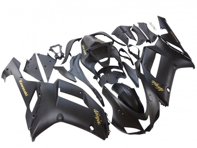 2007-2008 Matte Black with Yellow Logo Ninja Kawasaki ZX6R Motorcycle Fairings Australia