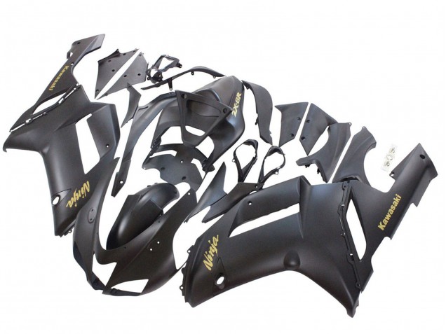 2007-2008 Matte Black with Yellow Logo Ninja Kawasaki ZX6R Motorcycle Fairings Australia