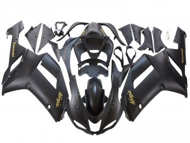 2007-2008 Matte Black with Yellow Logo Ninja Kawasaki ZX6R Motorcycle Fairings Australia