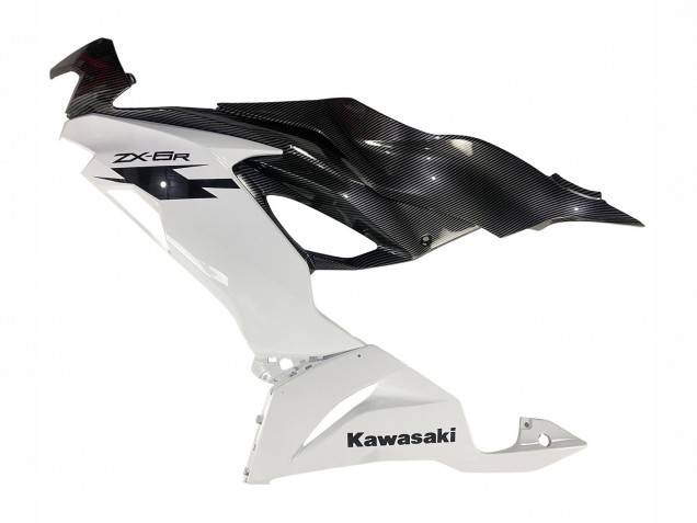 2019-2022 White Black Carbon Fiber Kawasaki ZX6R Motorcycle Fairings Australia