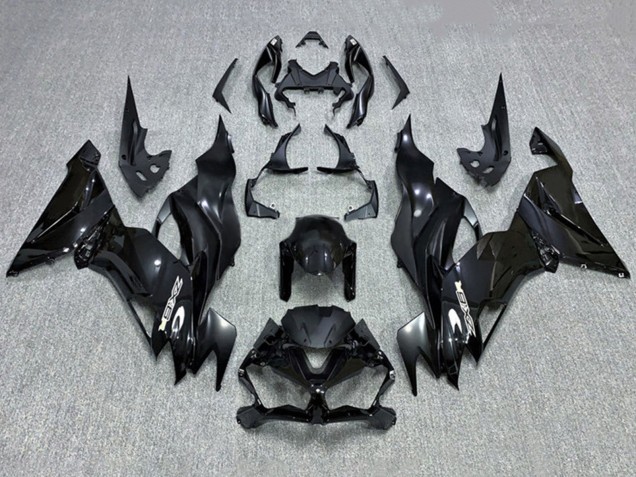 2019-2022 Glossy Black Kawasaki ZX6R Motorcycle Fairing Australia