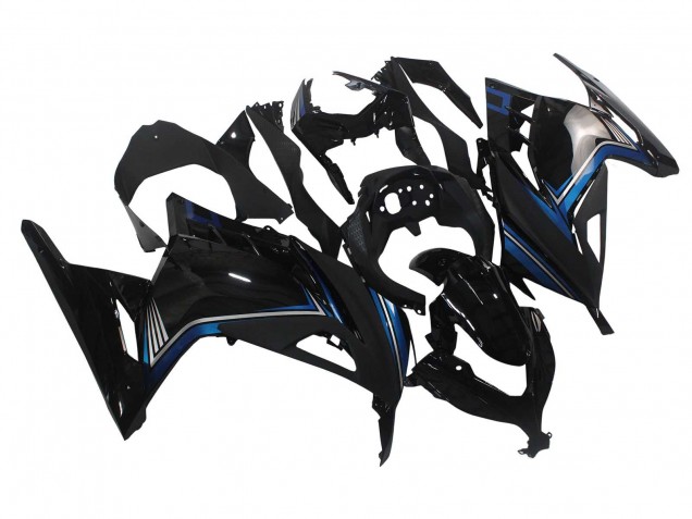 2013-2024 Glossy Black Blue Kawasaki EX300 Motorcycle Fairings Australia