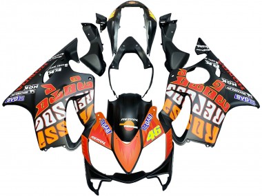 2004-2007 Matte Black Orange Rossi Honda CBR600 F4i Motorcycle Fairings Australia