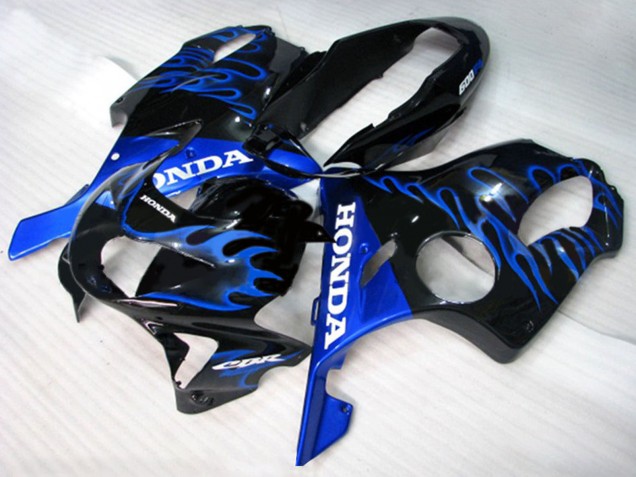 1999-2000 Glossy Black Blue Flame Honda CBR600 F4 Motorcycle Fairings Australia
