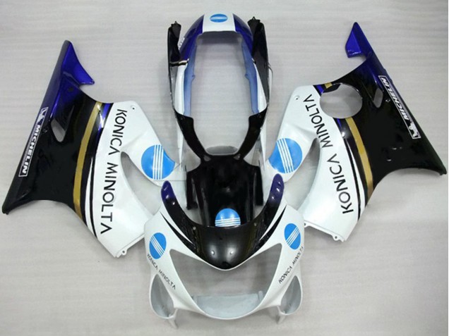 1999-2000 White Blue Glossy Black Konica Minolta Honda CBR600 F4 Motorcycle Fairings Australia