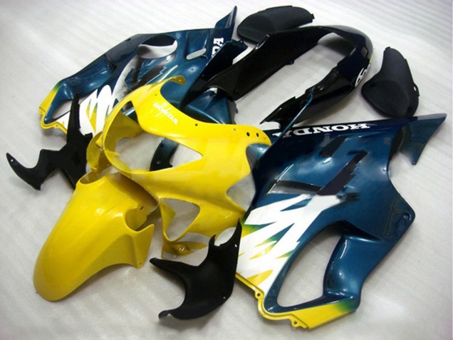 1999-2000 Yellow Dark Blue Glossy Black Honda CBR600 F4 Motorcycle Fairings Australia