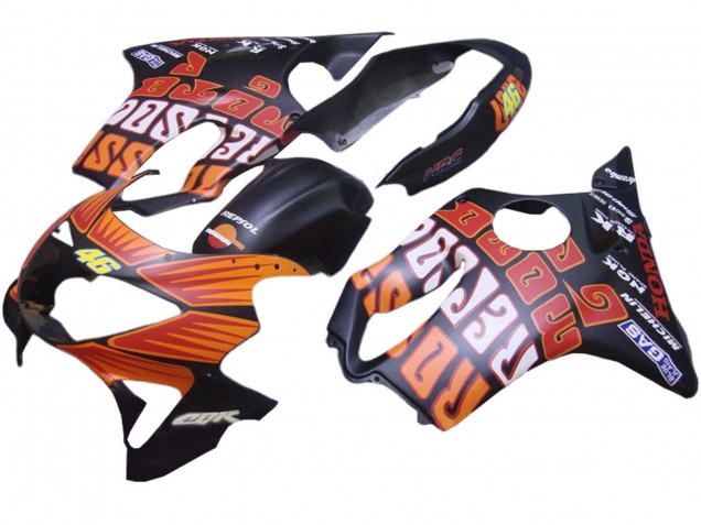 1999-2000 Matte Black Orange Rossi Repsol 46 Honda CBR600 F4 Motorcycle Fairings Australia