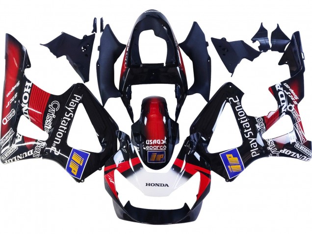 2000-2001 Red White Glossy Black PlayStation 2 Honda CBR900RR 929 Motorcycle Fairings Australia