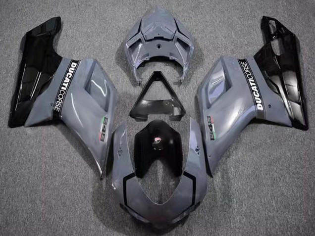 2007-2014 Grey Glossy Black Corse Ducati 848 Motorcycle Fairings Australia