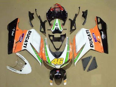 2007-2014 White Orange Green Glossy Black Tim 46 Ducati 848/1098/1198 Motorcycle Fairings Australia