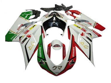 2007-2014 White Red Green Accossato Ducati 848/1098/1198 Motorcycle Fairings Australia