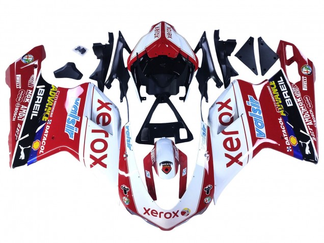 2007-2014 White Red Glossy Black Valsir Xerox Ducati 848/1098/1198 Motorcycle Fairings Australia