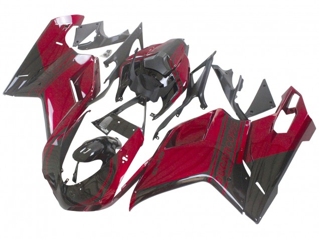 2007-2014 Red Glossy Black Ducati 848 Motorcycle Fairing Australia
