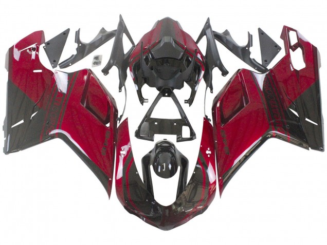 2007-2014 Red Glossy Black Ducati 848 Motorcycle Fairing Australia