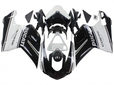 2007-2014 White Glossy Black Corse Ducati 848/1098/1198 Motorcycle Fairings Australia