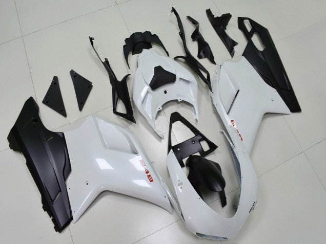 2007-2014 White Matte Black Ducati 848 Motorcycle Fairings Australia