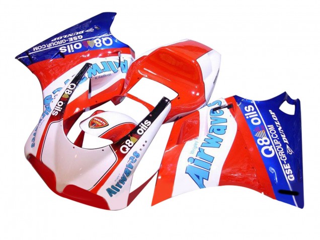 1993-2005 White Red Blue Air Waves Ducati 748/916/996/998 Motorcycle Fairings Australia