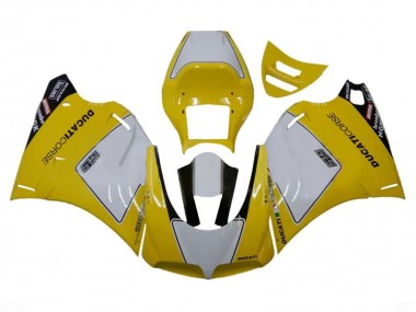 1993-2005 White Yellow Glossy Black Corse Performance Ducati 996 Motorcycle Fairings Australia