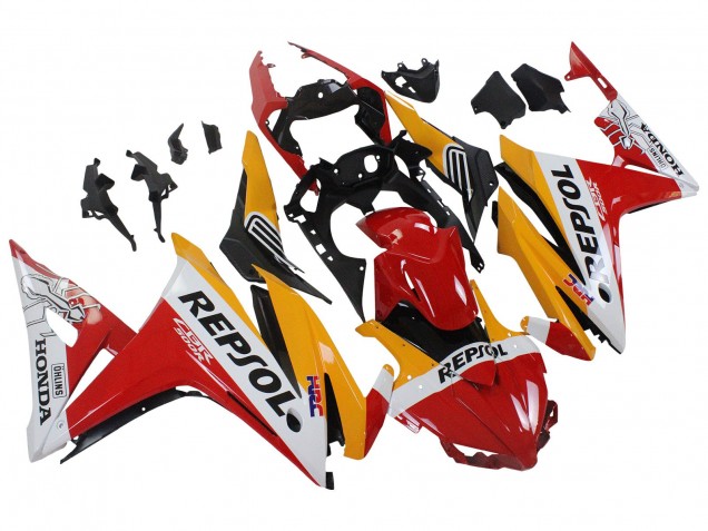 2016-2018 Yellow White Red Repsol HRC Honda CBR500R Motorcycle Fairings Australia