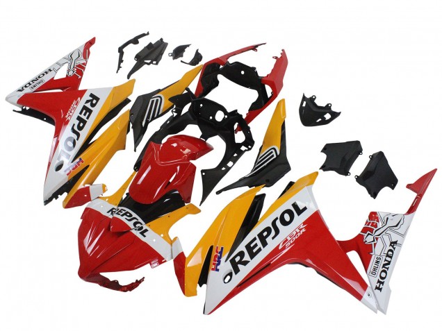 2016-2018 Yellow White Red Repsol HRC Honda CBR500R Motorcycle Fairings Australia