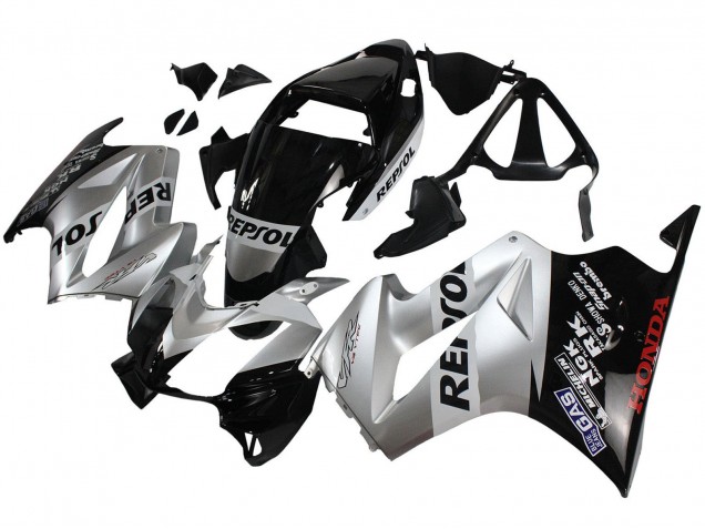 2002-2013 Silver Glossy Black Repsol Honda VFR 800 Motorcycle Fairings Australia