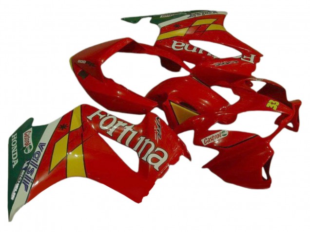 2002-2013 Red Yellow Green Fortuna Castrol Valsir 33 Honda VFR 800 Motorcycle Fairings Australia