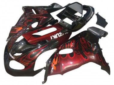 1998-2003 Glossy Black Red Flame Suzuki TL1000R Motorcycle Fairings Australia