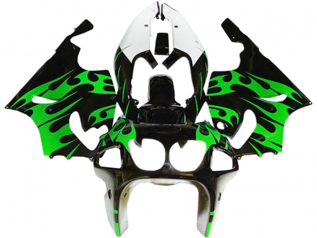 1996-2003 Green Glossy Black White Kawasaki ZX7R Motorcycle Fairings Australia