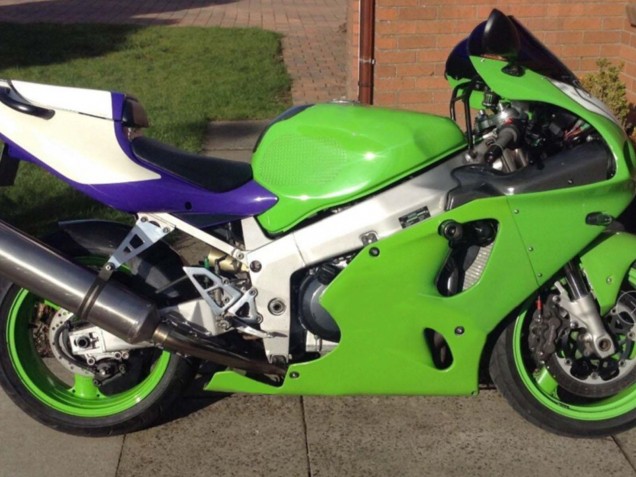 1996-2003 White Green Blue Kawasaki ZX7R Motorcycle Fairings Australia
