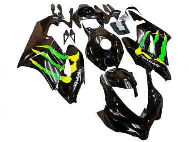 2004-2005 Glossy Black Yellow Green Monster Honda CBR1000RR Motorcycle Fairings Australia