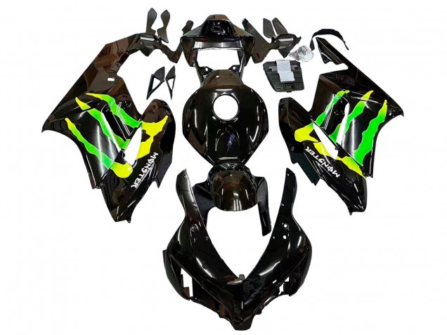 2004-2005 Glossy Black Yellow Green Monster Honda CBR1000RR Motorcycle Fairings Australia