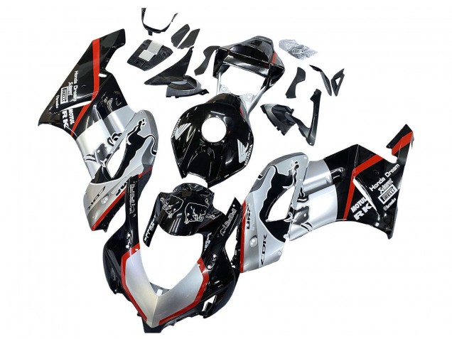2004-2005 Silver Glossy Black Red Stripe Honda CBR1000RR Motorcycle Fairings Australia