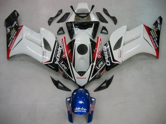 2004-2005 White Blue Red Glossy Black Star Carrera Lee Honda CBR1000RR Motorcycle Fairings Australia