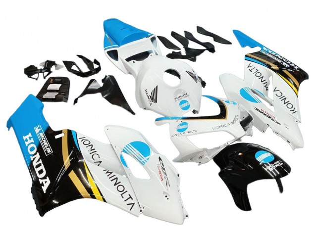 2004-2005 White Light Blue Yellow Black Konica Minolta Honda CBR1000RR Motorcycle Fairings Australia