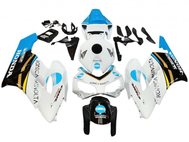 2004-2005 White Light Blue Yellow Black Konica Minolta Honda CBR1000RR Motorcycle Fairings Australia