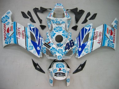 2004-2005 White Blue Snow Nastro Azzurro 46 Honda CBR1000RR Motorcycle Fairings Australia