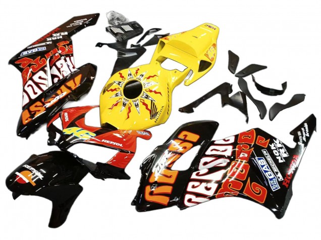 2004-2005 Yellow Orange Glossy Black Repsol Rossi 46 Honda CBR1000RR Motorcycle Fairings Australia