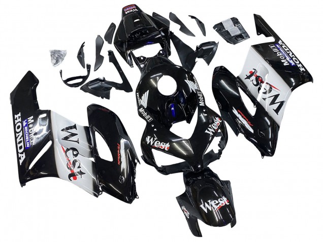 2004-2005 Glossy Black White West Honda CBR1000RR Motorcycle Fairings Australia