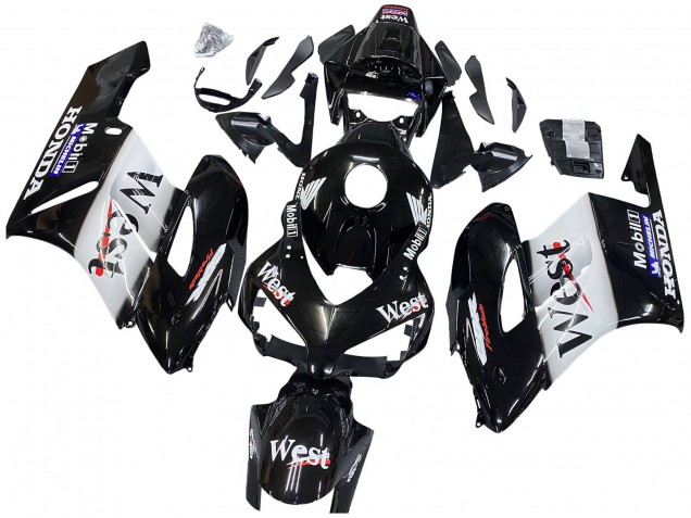 2004-2005 Glossy Black White West Honda CBR1000RR Motorcycle Fairings Australia