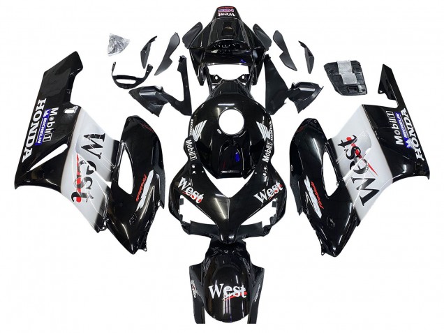2004-2005 Glossy Black White West Honda CBR1000RR Motorcycle Fairings Australia
